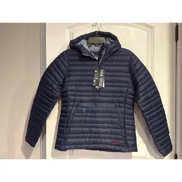 NWT Stio Pinion 800 Down Pullover Puffer Jacket Mtn Navy Women Sz XL $275